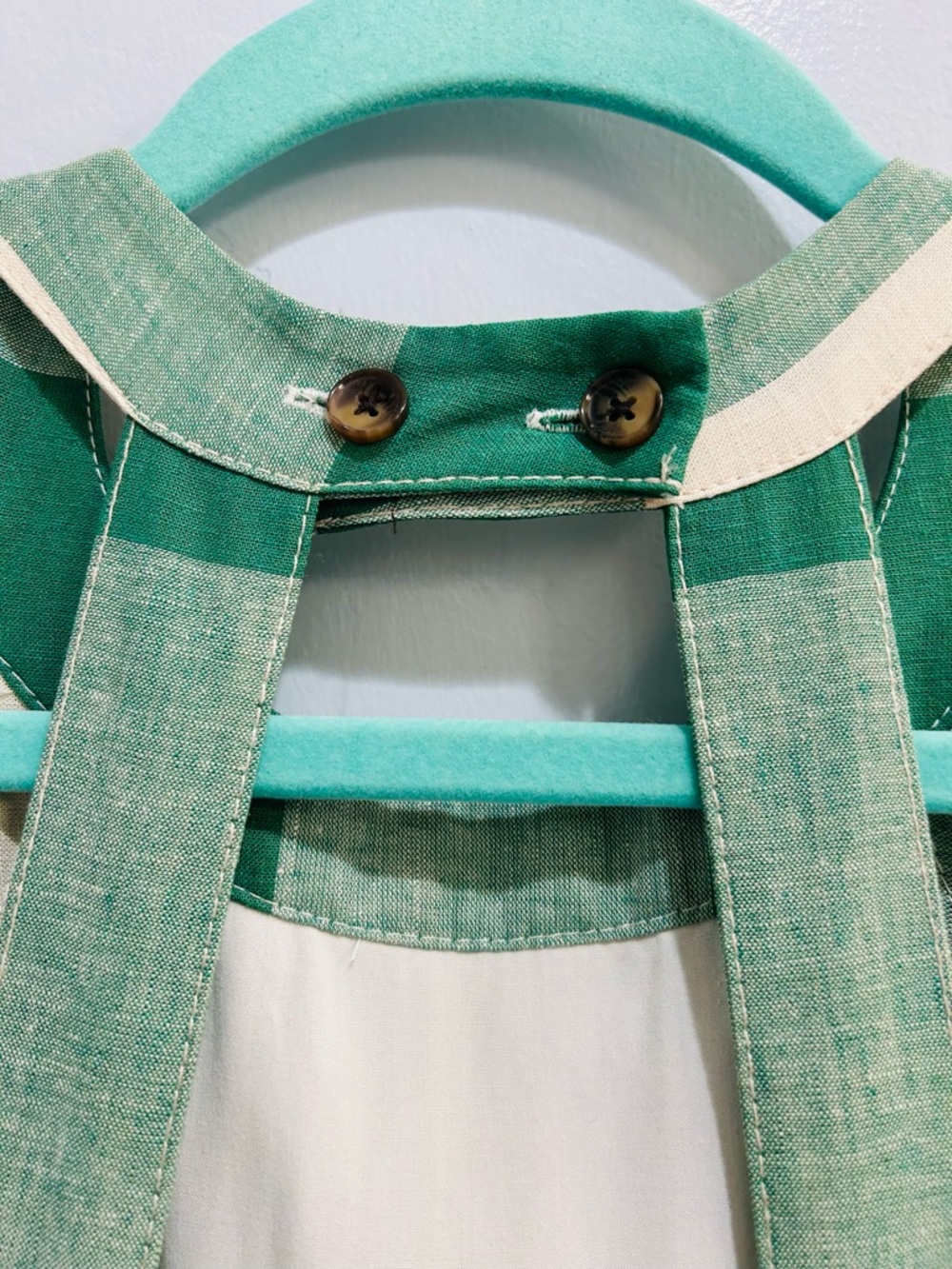 Anthropologie Maeve Greta Gingham Halter Midi Dress Green White Check NWOT 12 - Picture 10 of 16